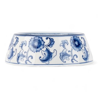 Blue and White Porcelain Non-Tip Dog Bowl