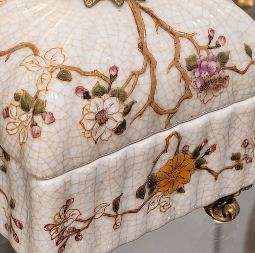 Feralia Porcelain Decorative Box with Bronze Ormolu Detail