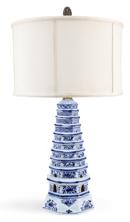 Pagoda Porcelain Table Lamp
