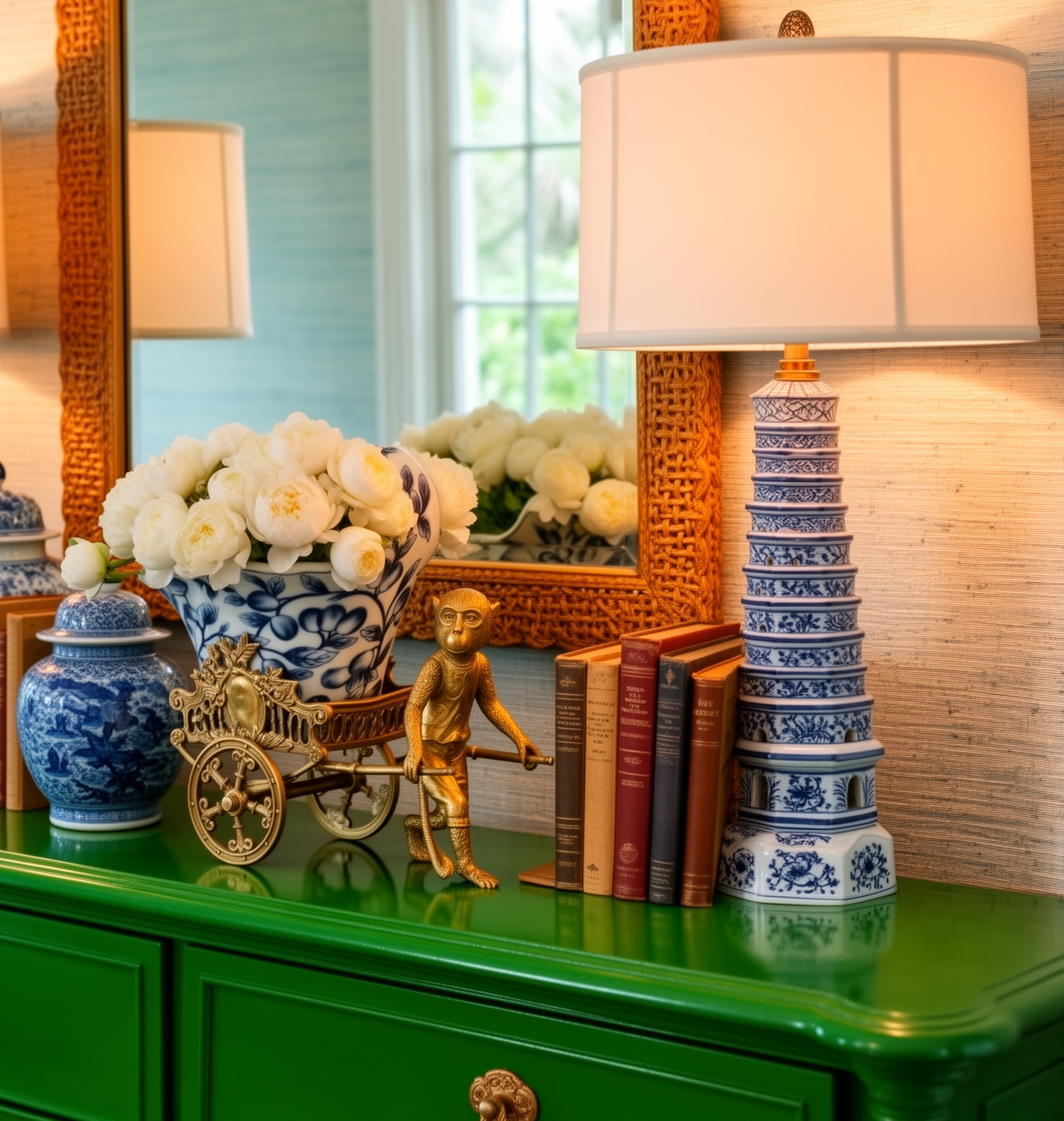Pagoda Porcelain Table Lamp