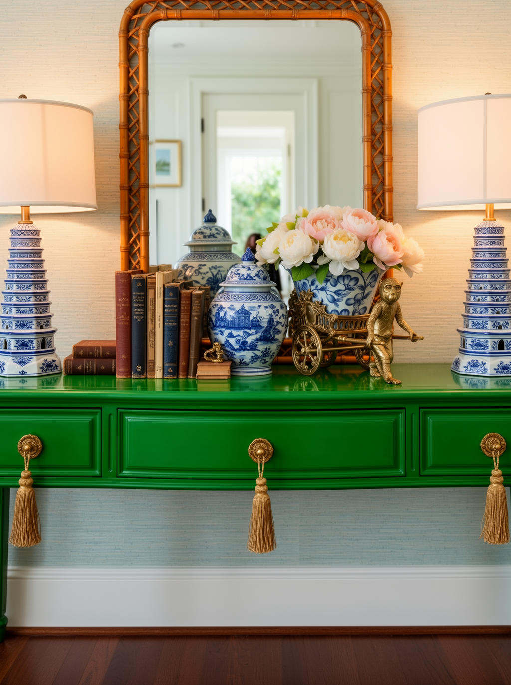 Pagoda Porcelain Table Lamp
