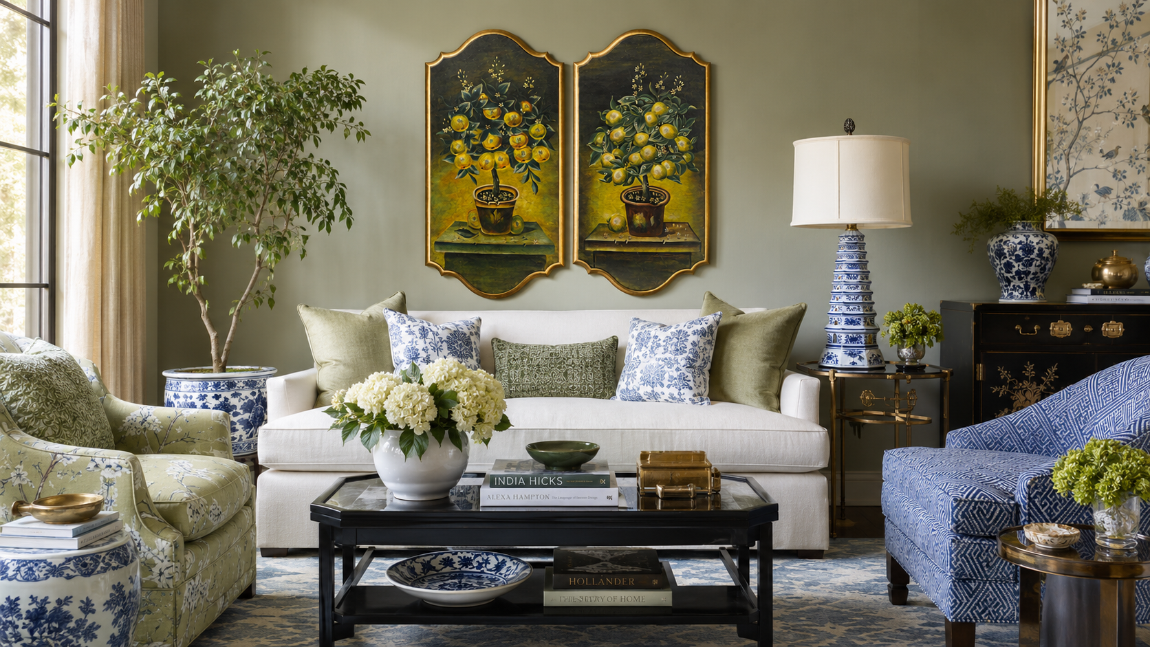 Lemon Tree Wall Panel Pair 18x36 Inches
