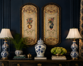 Floral hand painted Wall Panel art Pair