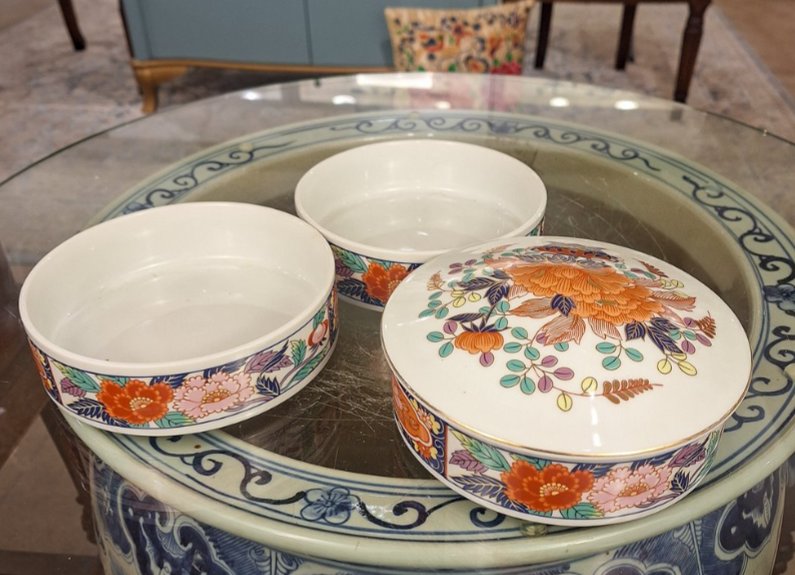 Vintage Japanese Imari Porcelain Stacking Box Set