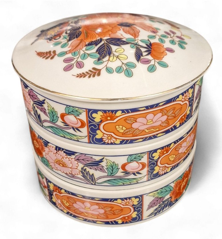 Vintage Japanese Imari Porcelain Stacking Box Set