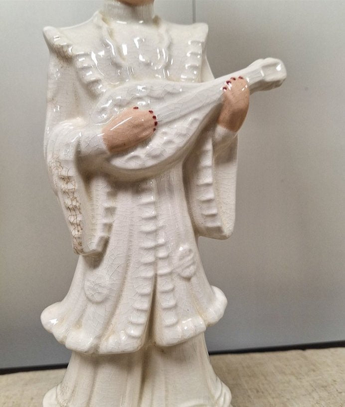 Vintage Mid-Century Blanc de Chine Figural Table Lamps - Pair