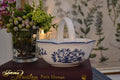 Small Blue and White Porcelain Basket – Japanese-Style Floral Decorative Handle Bowl