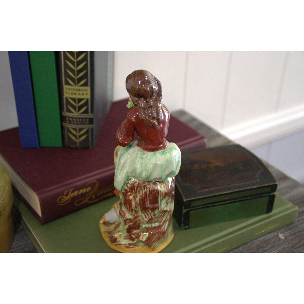 Staffordshire couple vintage Figurines: Hand-Painted porcelain collectible accents