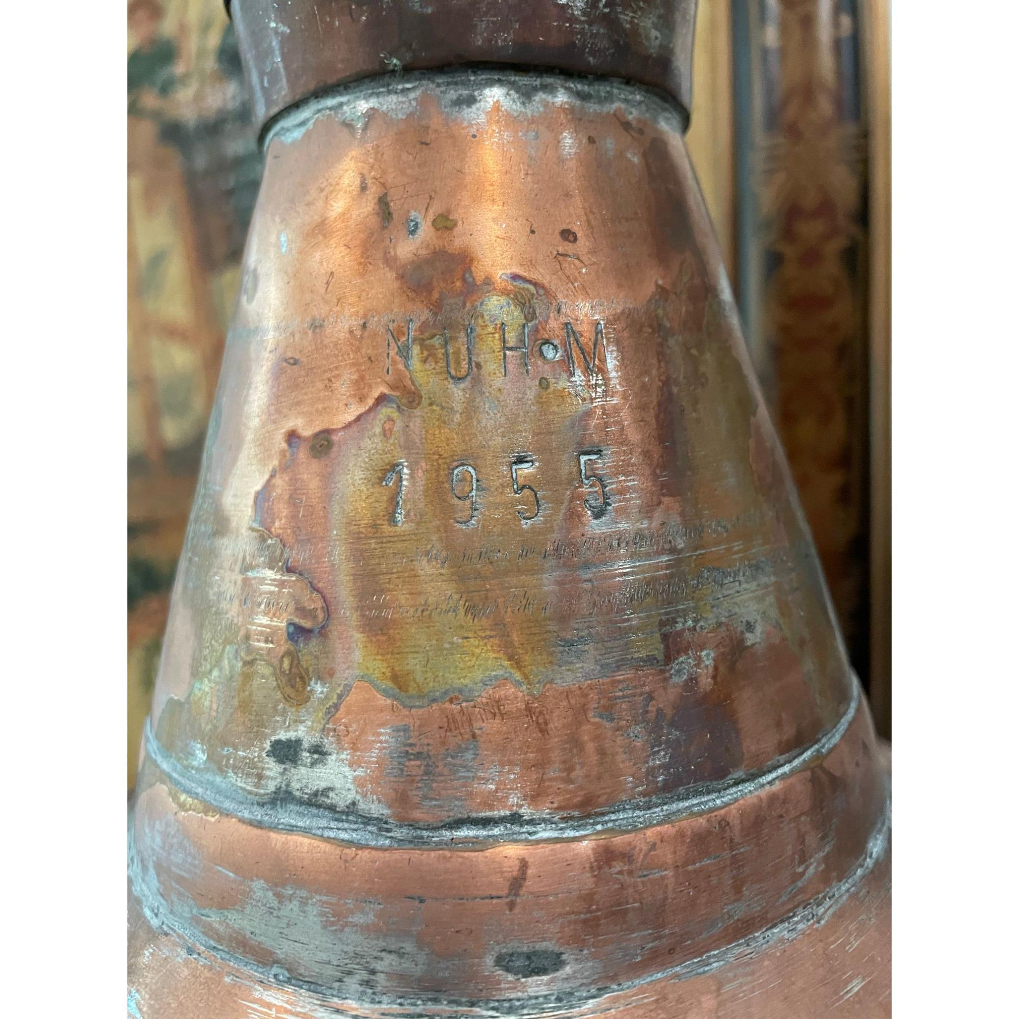 Vintage copper Middle Eastern Jug  Ewer With Handle relic decor