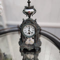 French-Style Antique clock, Bronze with Porcelain Inset Panels –  Windup Working
