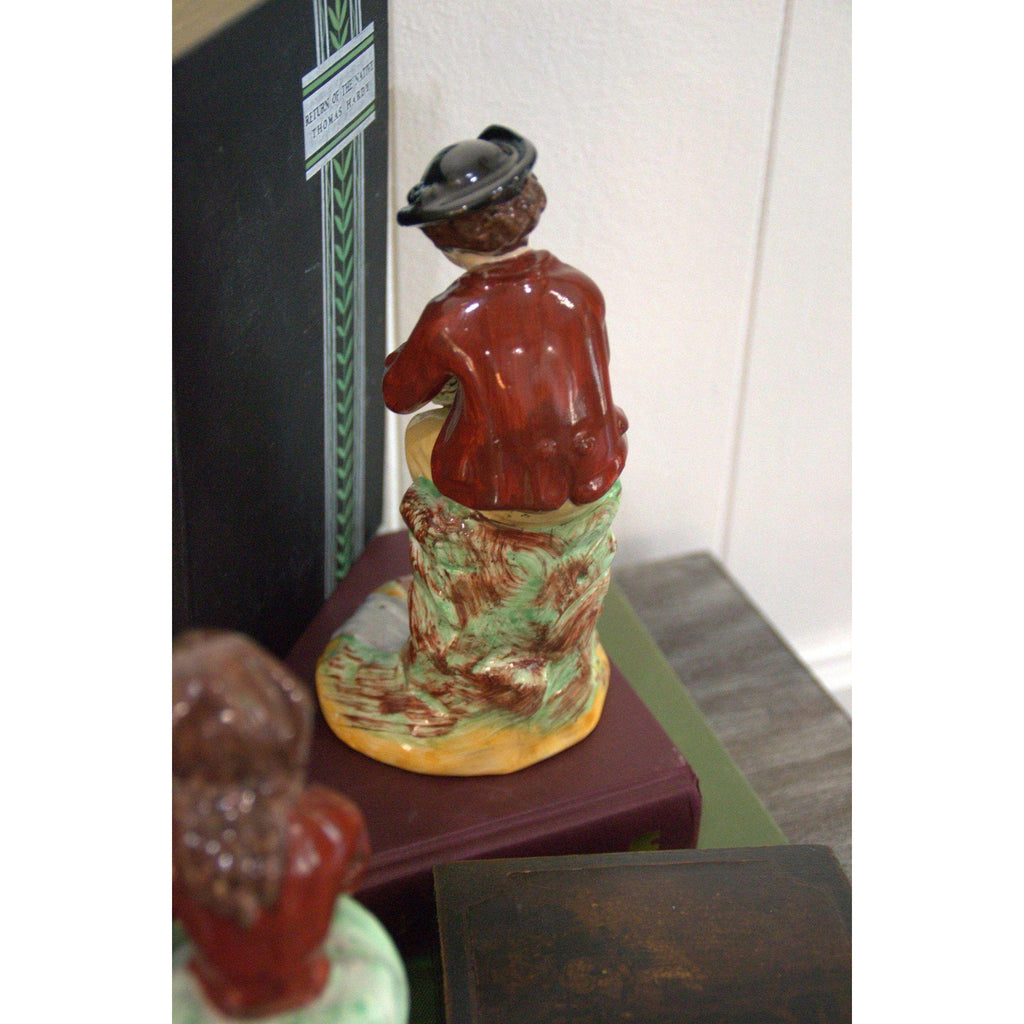 Staffordshire couple vintage Figurines: Hand-Painted porcelain collectible accents