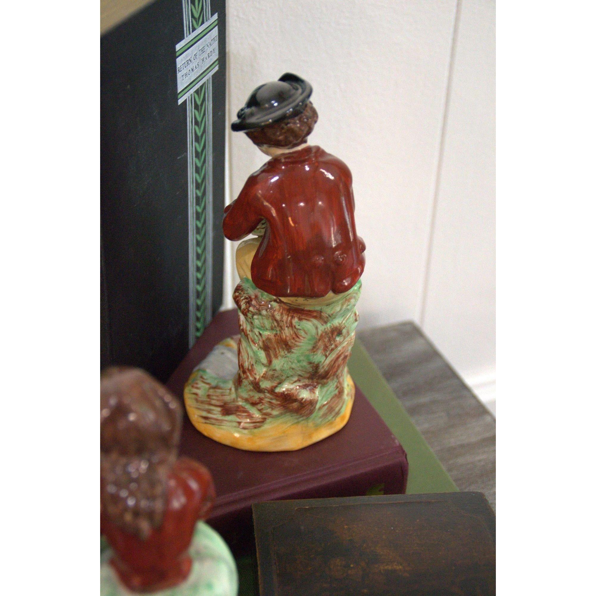 Staffordshire couple vintage Figurines: Hand-Painted porcelain collectible accents