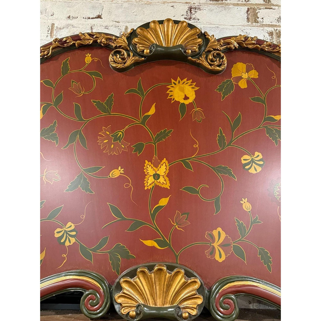Hollywood Regency Florentine Style Decorative Wall Panel – Hand Painted Floral Vine