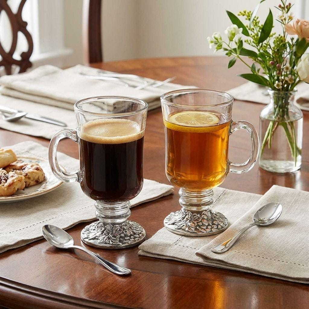 King Arthur Court Irish Coffee Mugs (Set of 6) Grape Motif