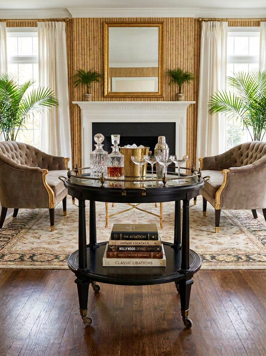 https://chairish-prod.freetls.fastly.net/image/product/master/60744335-9f2e-4f28-8803-96d9847b09f5/large-hickory-chair-atelier-collection-oval-bar-cart-with-brass-gallery-rail-and-antiqued-mirror-top-0783